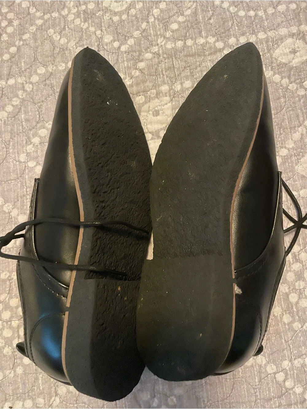 Deer Stags Boy’s Black Leather Lace-Up Oxfords with Brown Insole